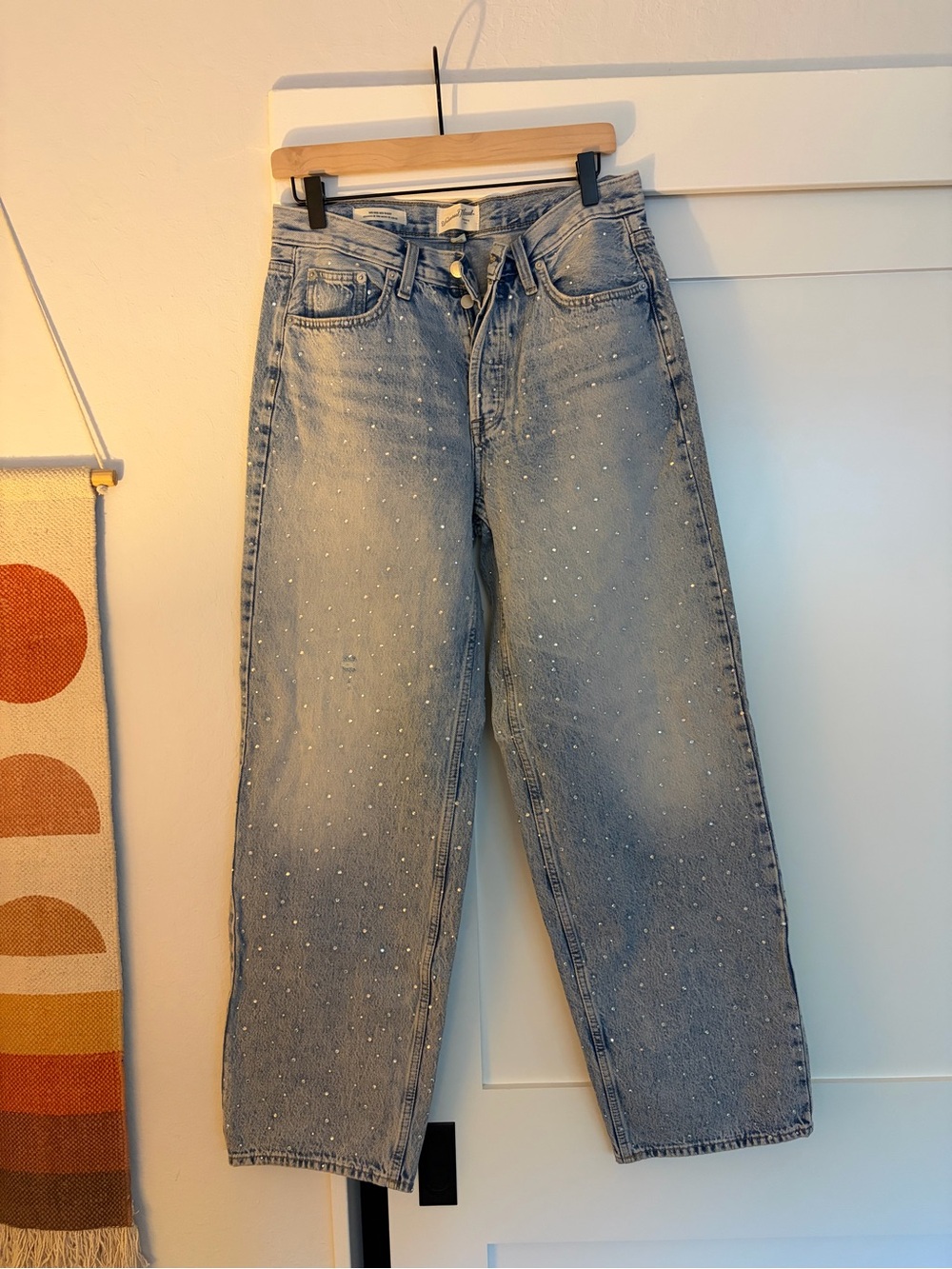 RHINESTONE Universal Thread Light Wash High-Rise Jeans
